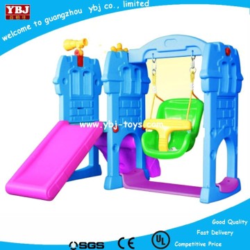Colorful plastic indoor play kids' plastic slide and swing colorful baby swing