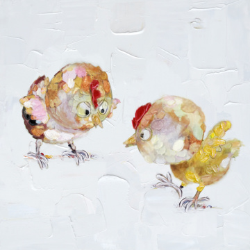 Watercolour Cartoon Chicken Canvas Print