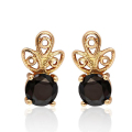 Boucles d'oreille or cristal rouge pour femmes