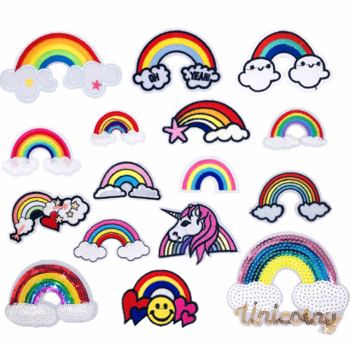 Stickerei Patch Bekleidung Bekleidung Zubehör Abzeichen Regenbogen