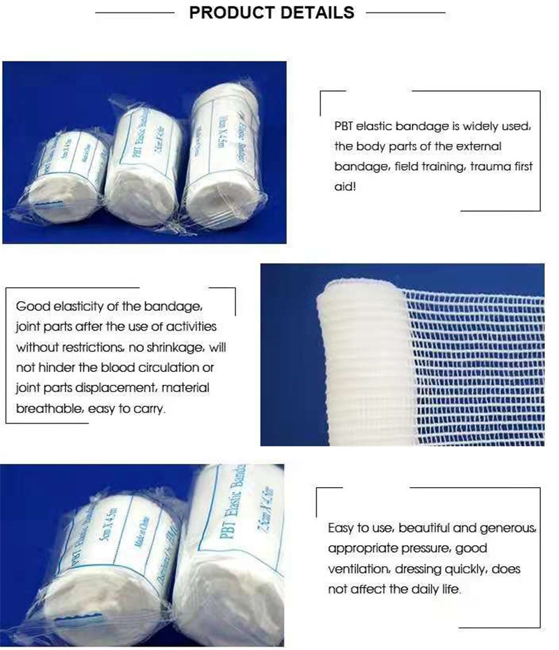 First Aid Medical Plain Elastic PBT Bandage