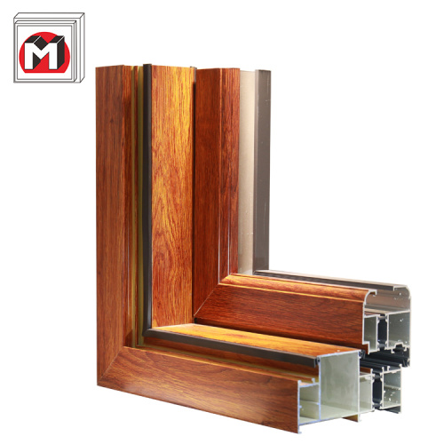 Aluminum Sliding Doors And Windows Aluminum profile Wood Color Large Glass Windows Supplier