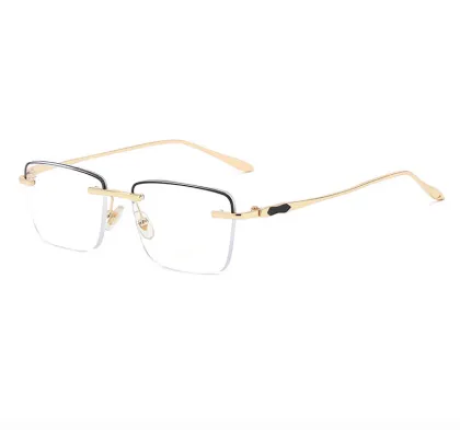 BizMetal Reading Glasses: Anti Blue Light Rimless Reading Glasses for Business Professionals