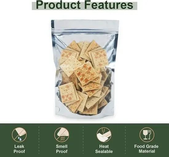 Aluminium Bags With Zip Lock Plastic Laminated Foil Packaging Stand Up Pouches