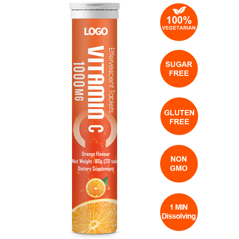 OEM Service Custom Orange Flavor Calcium Vitamin C Effervescent Tablet For Immunity Private Label