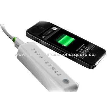 Universal USB Backup Battery for Mobile Phones with 3,000mAh Capacity, Black and White Colors