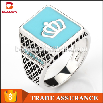 Fashion Saudi epoxy men ring Natural Turquoise Gemstone Ring Jewelry turquoise ring wholesale