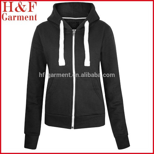 women's plain black zip up hoodie cheap with pockets for spring