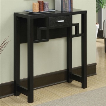Ash Black One Drawer Modern Square Wooden Narrow Console Table