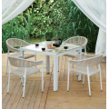 Light Gray Outdoor Arm Dining Chair Modern Outdoor Terrace Light Gray Dining Chairs Factory