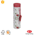 Cylinder Paper Christmas Gift Box with Handle