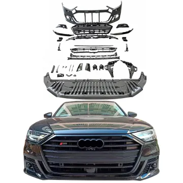Car Bumpers for Audi A8 D5 2019-2022 Facelift to S8 Model - Grilles and Rear Diffuser