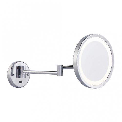 Lighted wall mounted shaving mirror