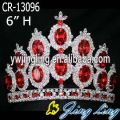 5 Inch Red Rhinestone Silver Plated Crowns