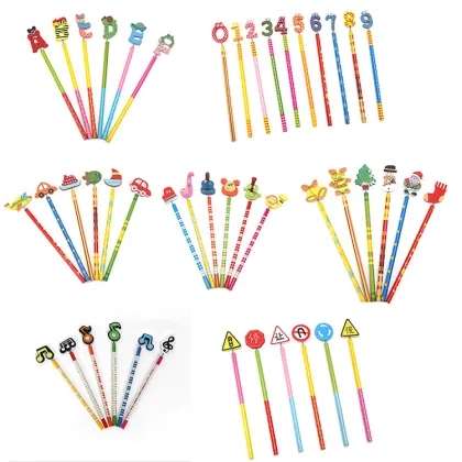 Kawaii Colored Wooden Pencil with Eraser - Free Samples Promotion