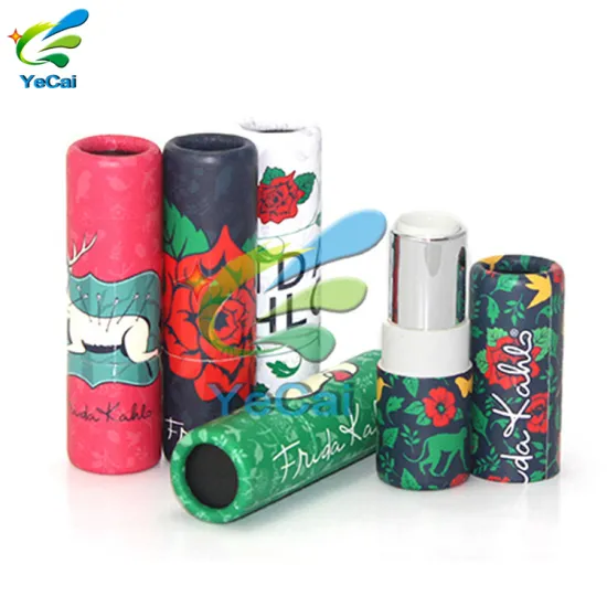 Custom packaging box cosmetic kraft paper tubes biodegradable eco friendly push up paper lip balm tube