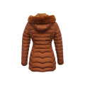 Ladies Quilted Coat With detachable fake fur hood