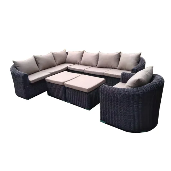 Luxury Durable Weather-Resistant PE Wicker Outdoor Sectional Rattan Garden Sofa Set for Patio