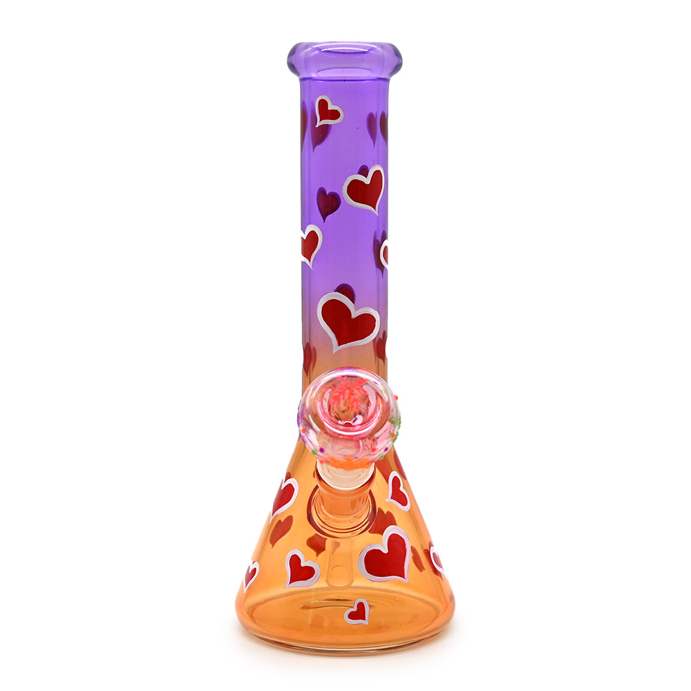 Gradient Love Glass Beaker Bong