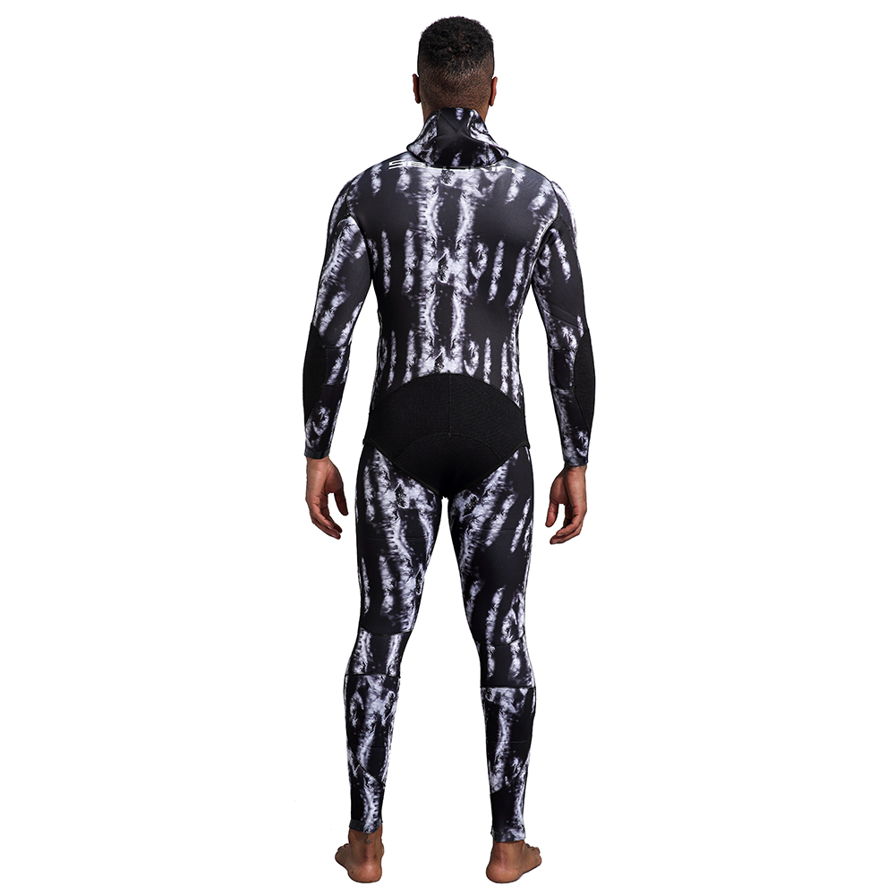 USeasikin 3.5mm izicucu ezimbili ze-camo deaarfishing wetsuit