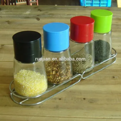 Double outlet Glass Seasoning bottle spice bottle