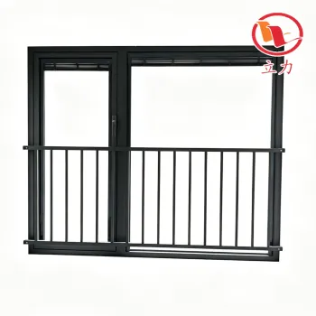 Modern Black Sliding Window with Seamless Railings