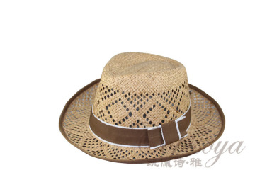 2014 year fashional new natural straw cowboy hats with binding