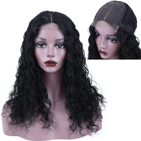150% Density 4x4 Swiss Lace Deep Wave Remy Brazilian Human Hair Pre Plucked Raw Unprocessed Lace Frontal Wig