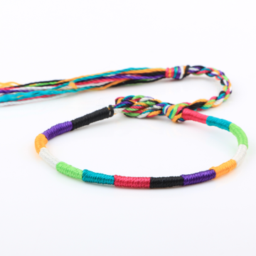 2019 wholesale costume jewelry handmade colorful friendship woven rope bracelet