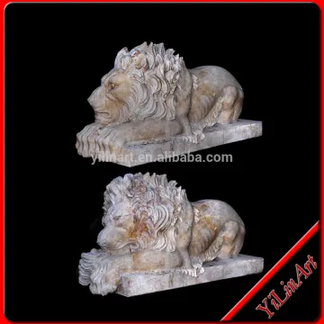 Crawling Marble Lions Statue (YL-D049)