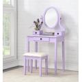 Modern Simple Wood Makeup Vanity Table with Stool