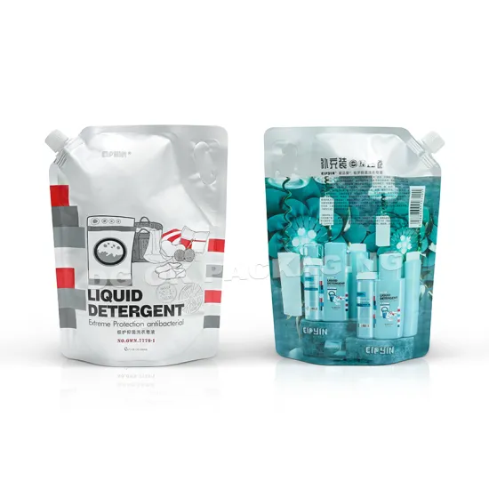 1L-5L PE & PET Plastic Liquid Spout Pouch Bags with Stand-Up Caps for Laundry Detergent and Juice