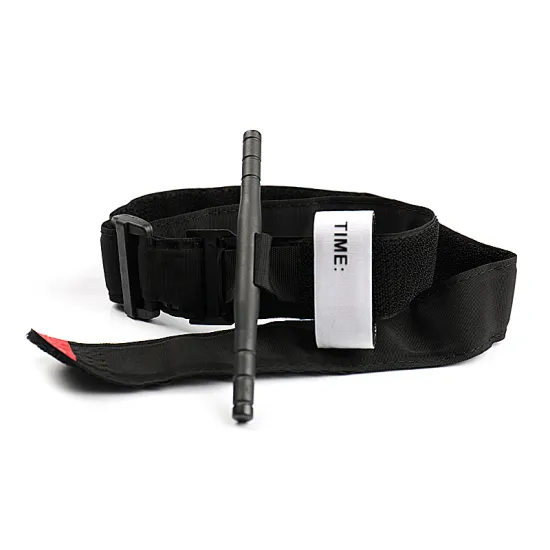 Vertical turnstile emergency bleed control tourniquet