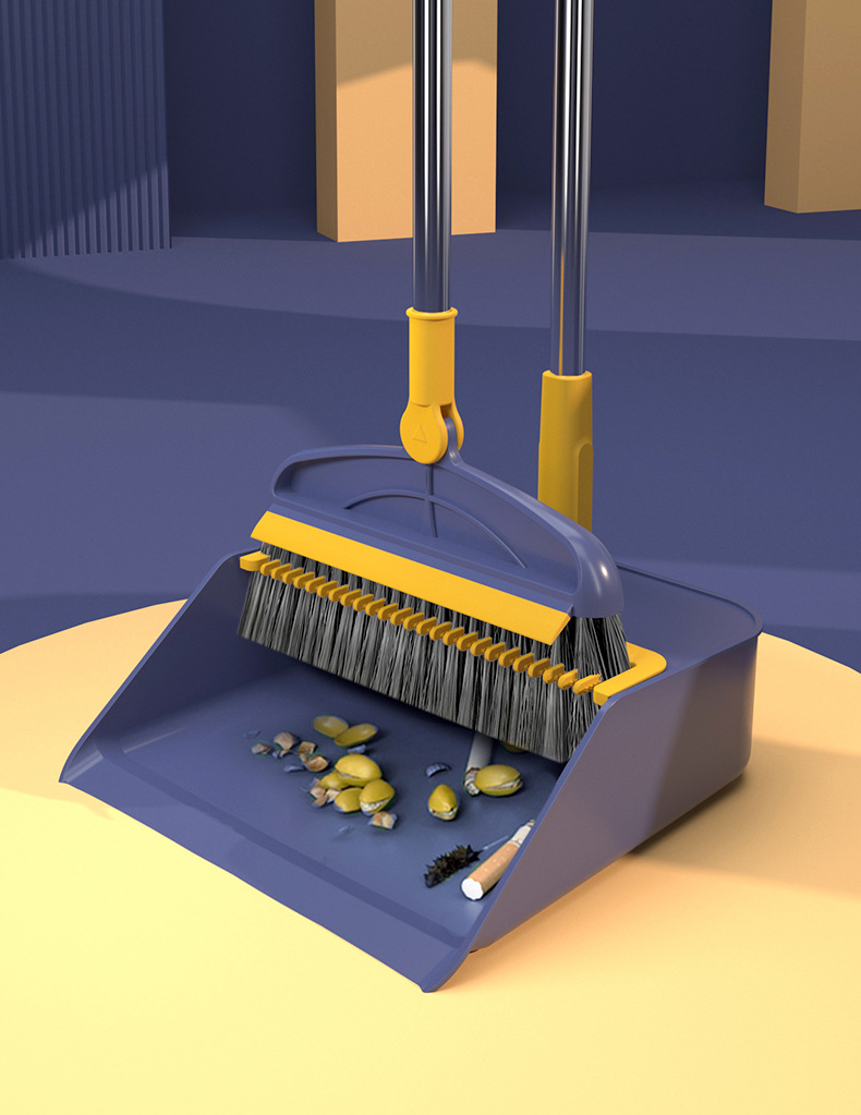 Broom Dustpan Set Foldable Standing Dust Pan