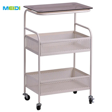 Rotating Serving 3 Tier Trolley Rolling 3-Tier Utility Carts