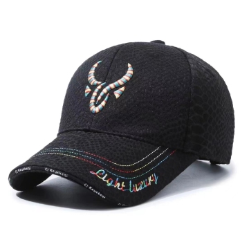 Capo da baseball ricamato in cotone maschile vintage - Cappello da sole regolabile