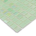 Residential Iridescent Green Glass Mosaic Tile Wall