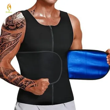Men's Slimming Neoprene Sauna Vest with Waist Trainer for Back Support and Sweating