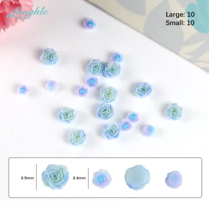 Fangkle 3D Nail Flower Resin Rhinestones Decorations