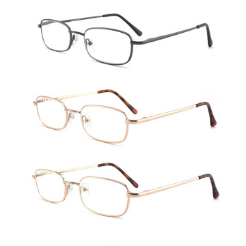 Unisex Metal Squared Frame Presbyopia Reading Glasses with Clear Lens - Suitable for Men & Women