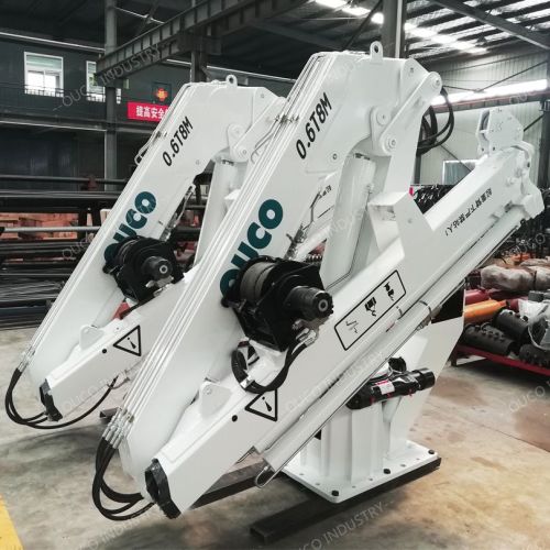 Small yacht crane 0.6T8M folding boom telescopic marine crane,use a long time