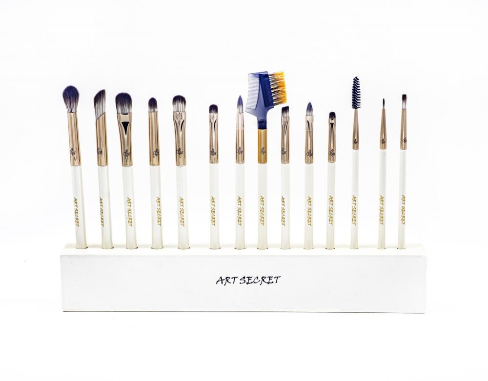 14 pcs White Handle Makeup Brush Set