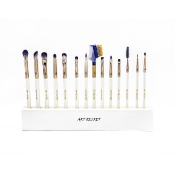 14 pcs White Handle Makeup Brush Set