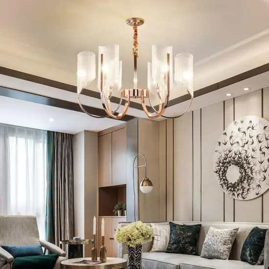 INSHINE Simple Glass Brass Abstract Pendant Light