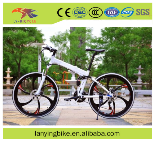 26inch foldable 6 spokes integrated wheels 21speed folding mountain bicycle