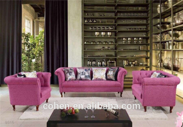 European royal fabric sofa furniture designs with crystal buttons SF008