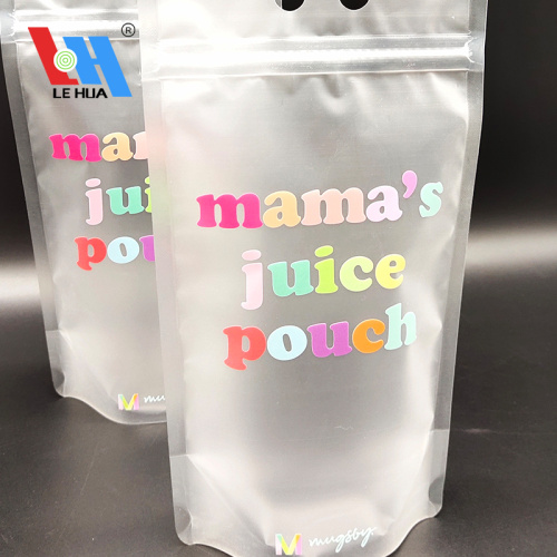 Stand-Up Plastic Drink Packaging Bag Juice Drink Stand Up Pouch With Straw Hole Supplier