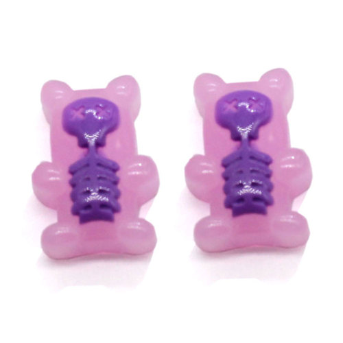 Νέα σχεδίαση Ρητίνη Flatback Candy Colours Animal Bear with Bone Cabochon Home Decor DIY Keychain Making Hairpin Head Accessory