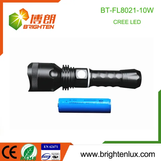 Factory Wholesale Multi-function Aluminum 1*18650 Most Powerful 10W Long Range Distance led Rechargeable Flashlight Cree USB