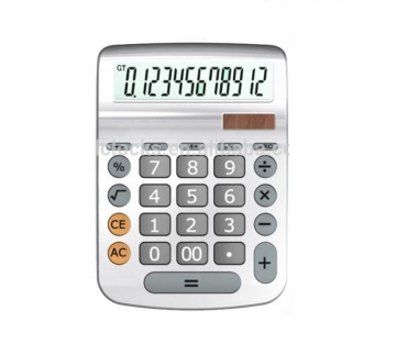 Modern 12-Digit Battery or Solar-Powered Big Keys Scientific Calculator